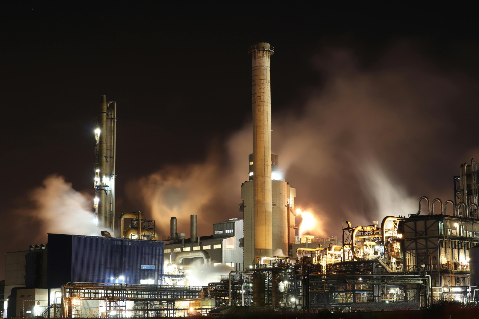 Industrial operations at night